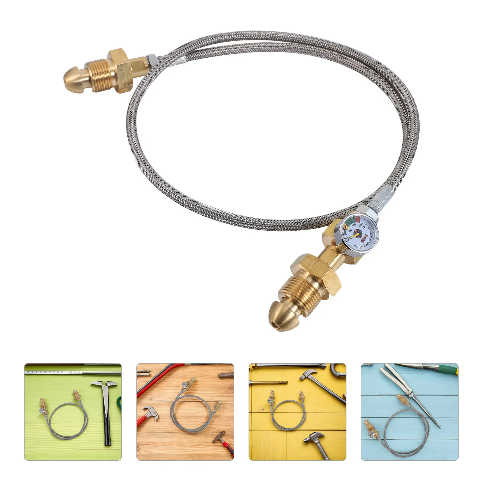 

Argon Cylinder Welding Hose 1.5m Gas Regulator Connection Tube Flexible High Pressure Argon Gas Conversion Adapter