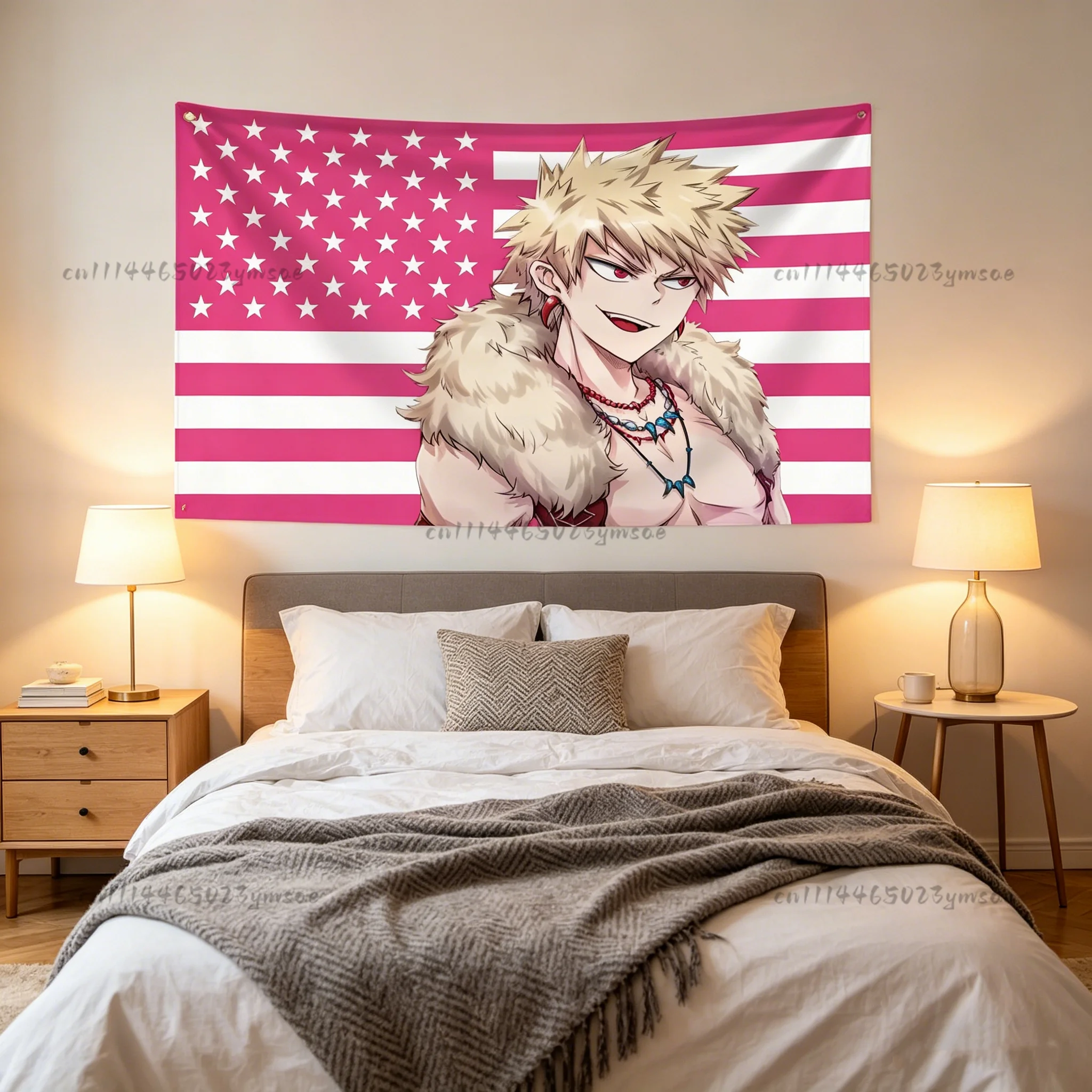 Anime Funny Flags Tapestry Home Decor Items Bakugo Katsuki Theme Bedroom Dorm Background Cloth Personal Design Y2k Party Banners