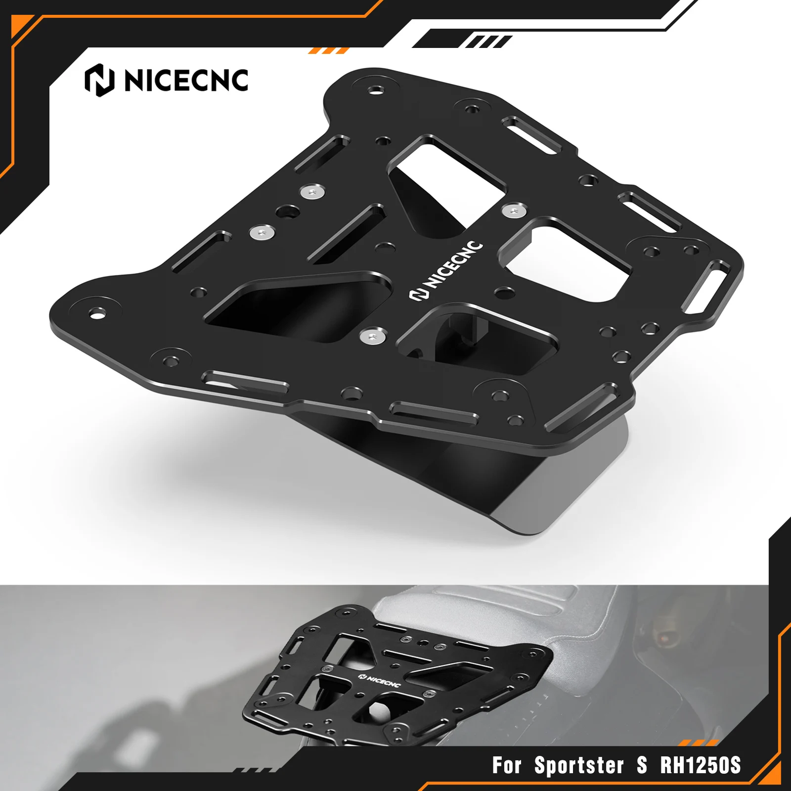 

NICECNC Rear luggage rack for Harley Sportster S RH1250S 2021-2024 2023 2022 Rererance 59500836 Motorcycle Cargo Rack Storage