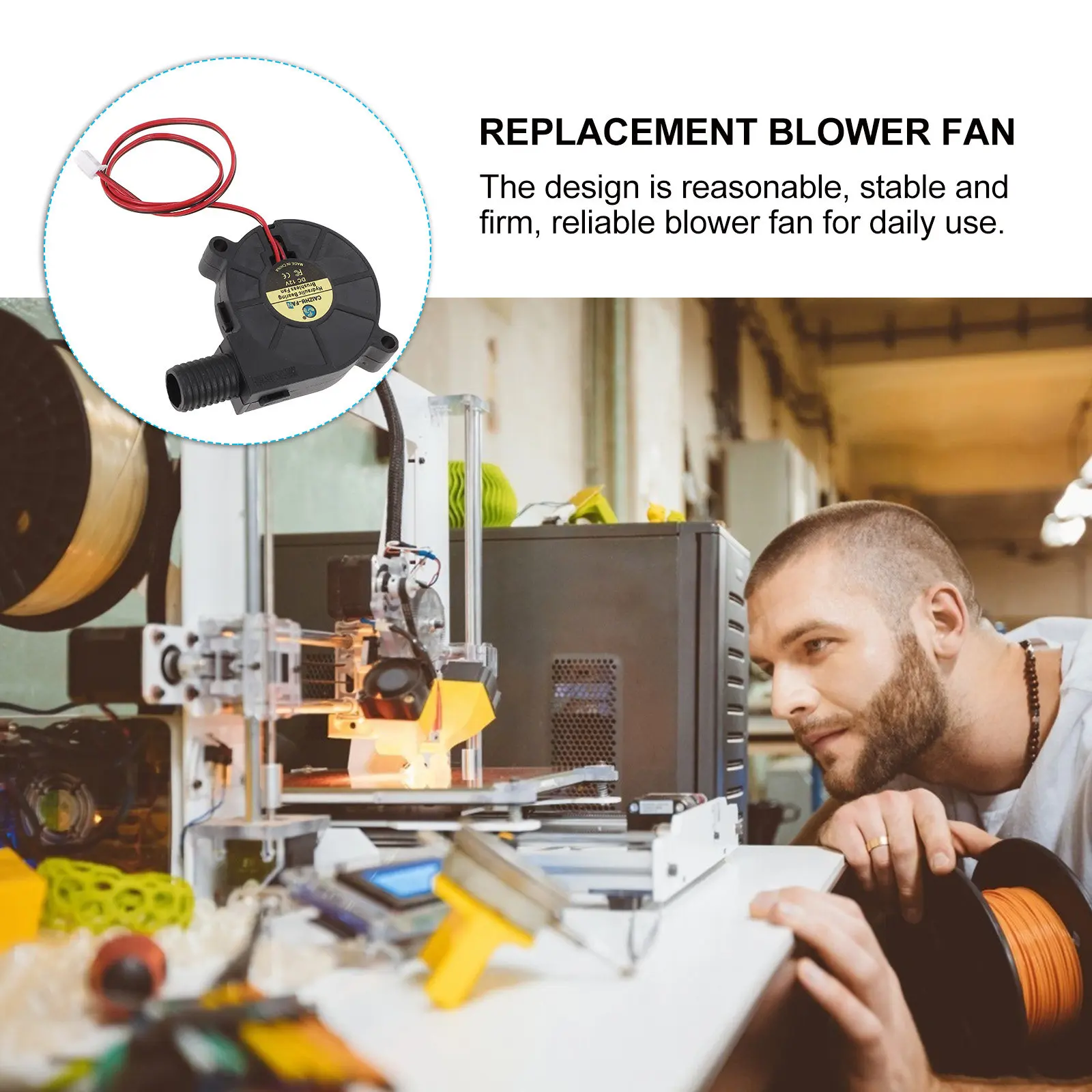 

Blower Fan 5015 12V Compact Lightweight Low Noise Turbo Airflow Replacement for Inflatable Yard Decorations Small Replacement