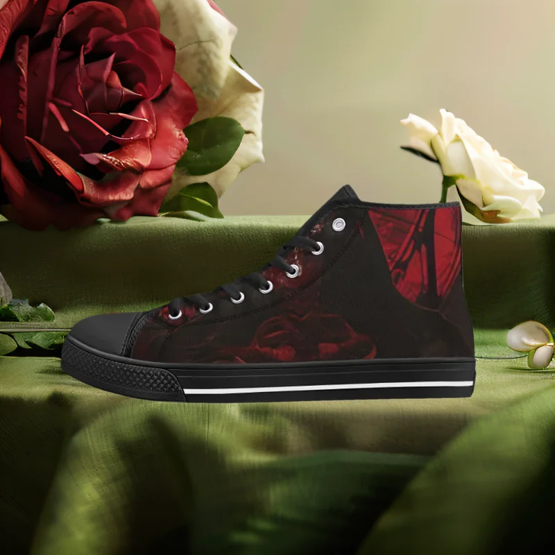 

Gothic Skull Prints Classic High Top Canvas Shoes for Men Women Vulcanized Shoes Flats Walking Sneakers High Quality Footwears