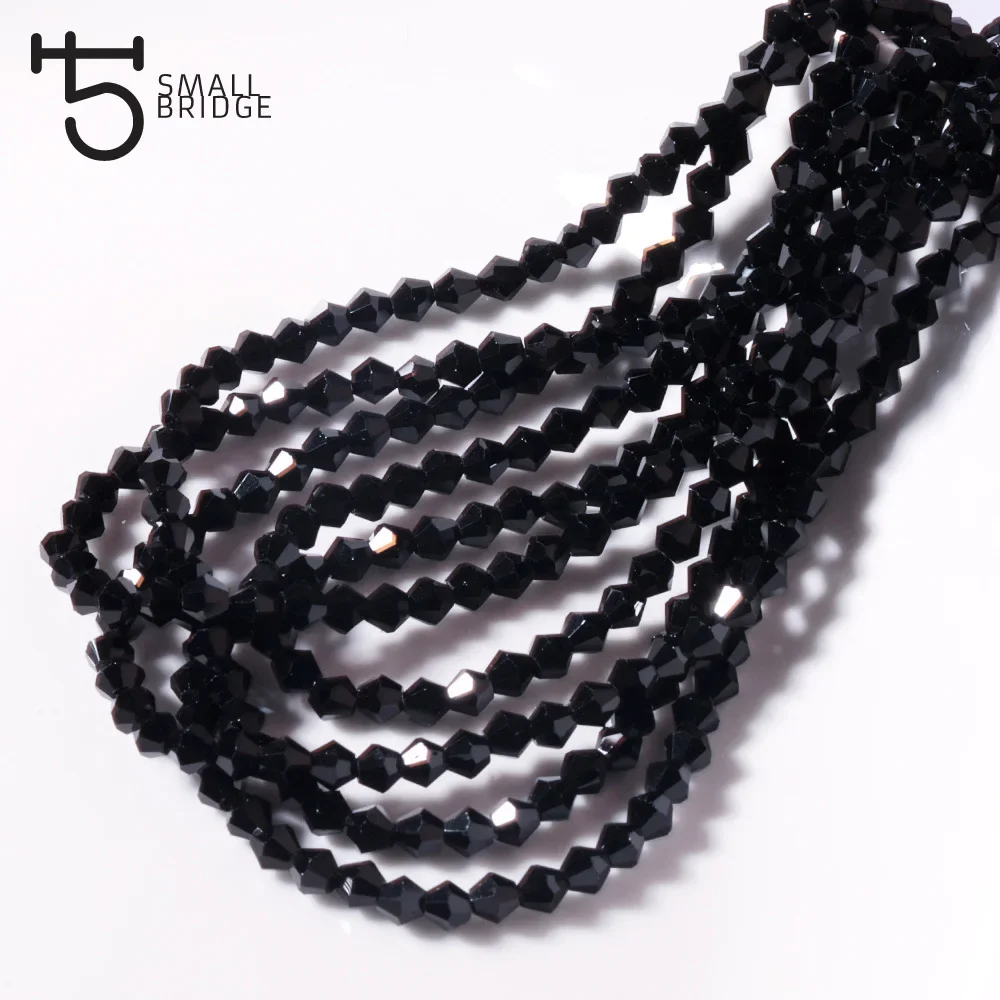 3mm Austrian Black Bicone Crystal Beads Material for Jewelry Diy Accessories Perles Faceted Spacer Glass Beads Wholesalehtt Z216