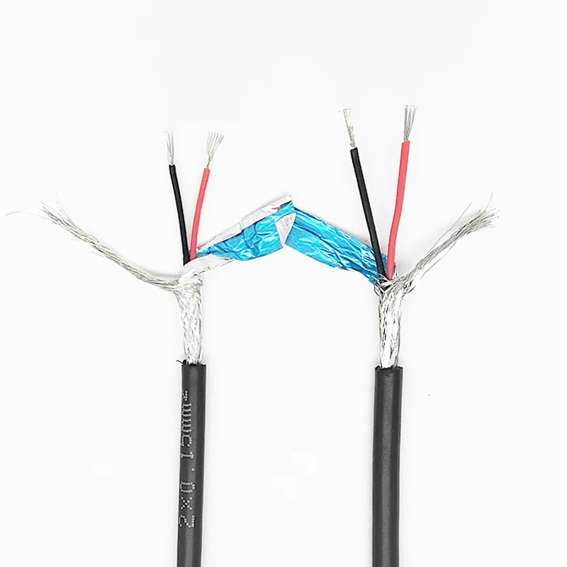 2Cores RVVP Shielded Cable 26 24 22 20 18 17 16AWG   2Cores Control Signal Copper Wire Black PVC Insulated Audio Cable