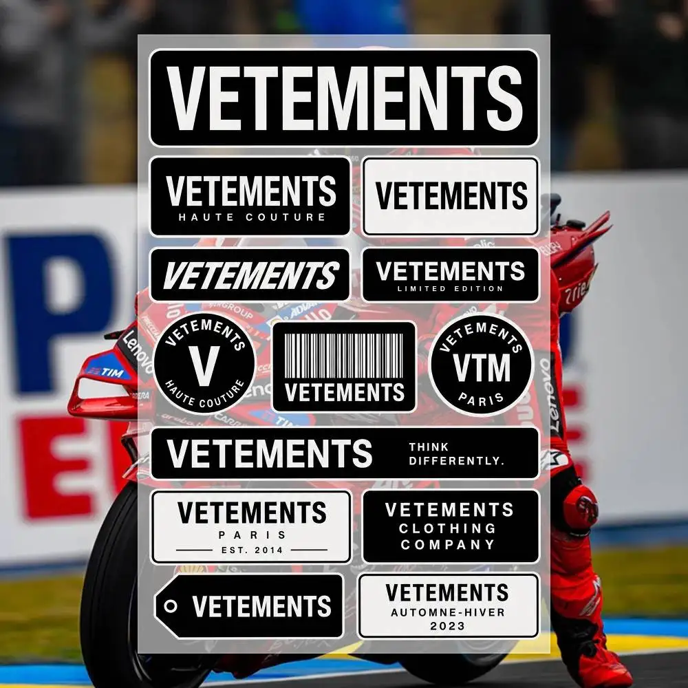 V-VETEMENTS  Decal Set High Quality Printed and Cut Stickers Motorcycle Sticker