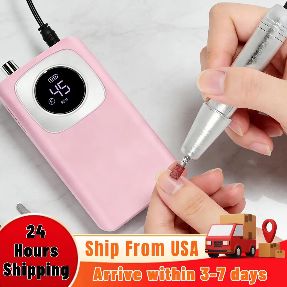 

Electric Nail File Machine 45000RPM Rechargeable E File with Bits Kit with LCD Display for Manicure Shaping & Gel Removal