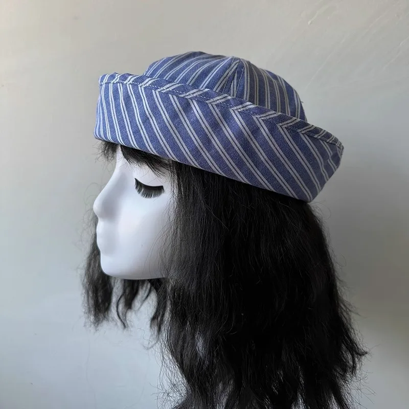 Japanese Korean Style Stripe Bucket Hat for Women - Sassy Girl Sun Protection Foldable Fisherman Hat Spring Fall