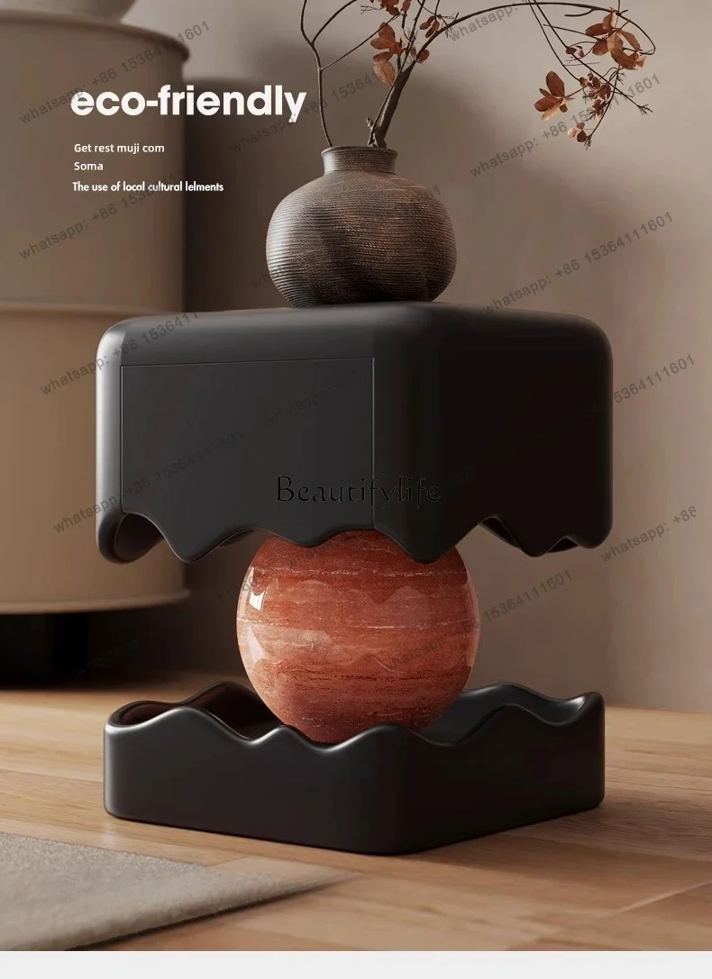 

D30Italian minimalist creative bedside table, bedroom home high-end bedside storage cabinet