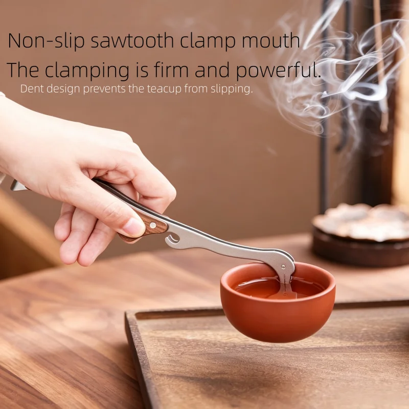 2pcs Tea clips fixed clips tea accessories solid wood teacups tweezers anti-slip anti-scalding clip afternoon tea appliances.