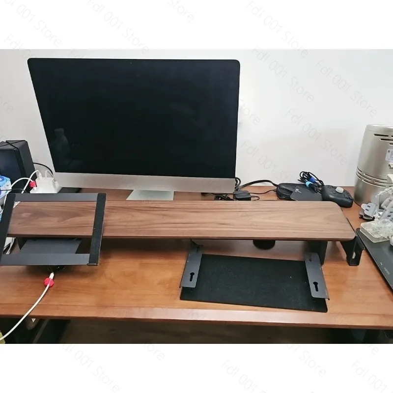 Modular Monitor Elevated Rack Walnut Surface Computer Desktop Mat Elevated Office Desk