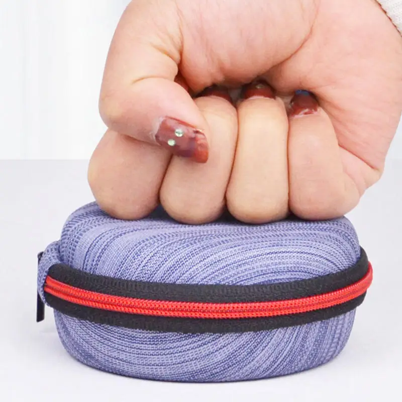 Saco de armazenamento portátil sem fio bluetooth fone de ouvido caso caixa eva circular carteira pacote cabo dados armazenamento redondo mini saco armazenamento