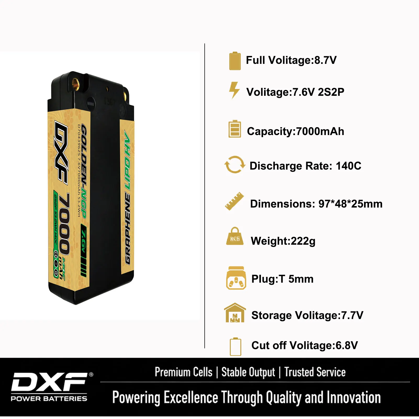 DXF Battery Lipo 2s 3s 4s LCG ULCG Shorty HV EFRA NGP 4400mAh 4800mAh 5200mAh 6300mAh 7000mAh 8000mAh 8400mAh 9200mAh 10000mAh