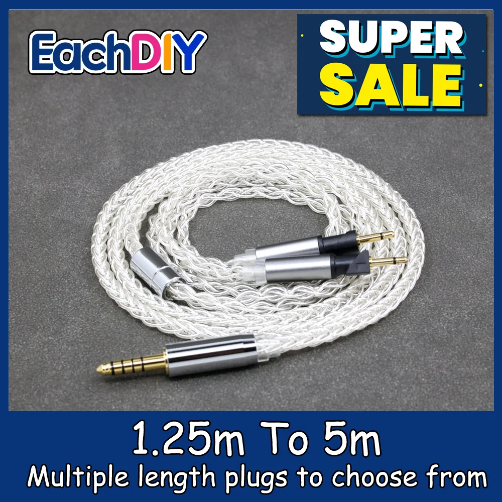 

8 Core 99% 7n Pure Silver Palladium Earphone Cable For Abyss Diana v2 phi TC X1226lite 1:1 headphone pin LN008504