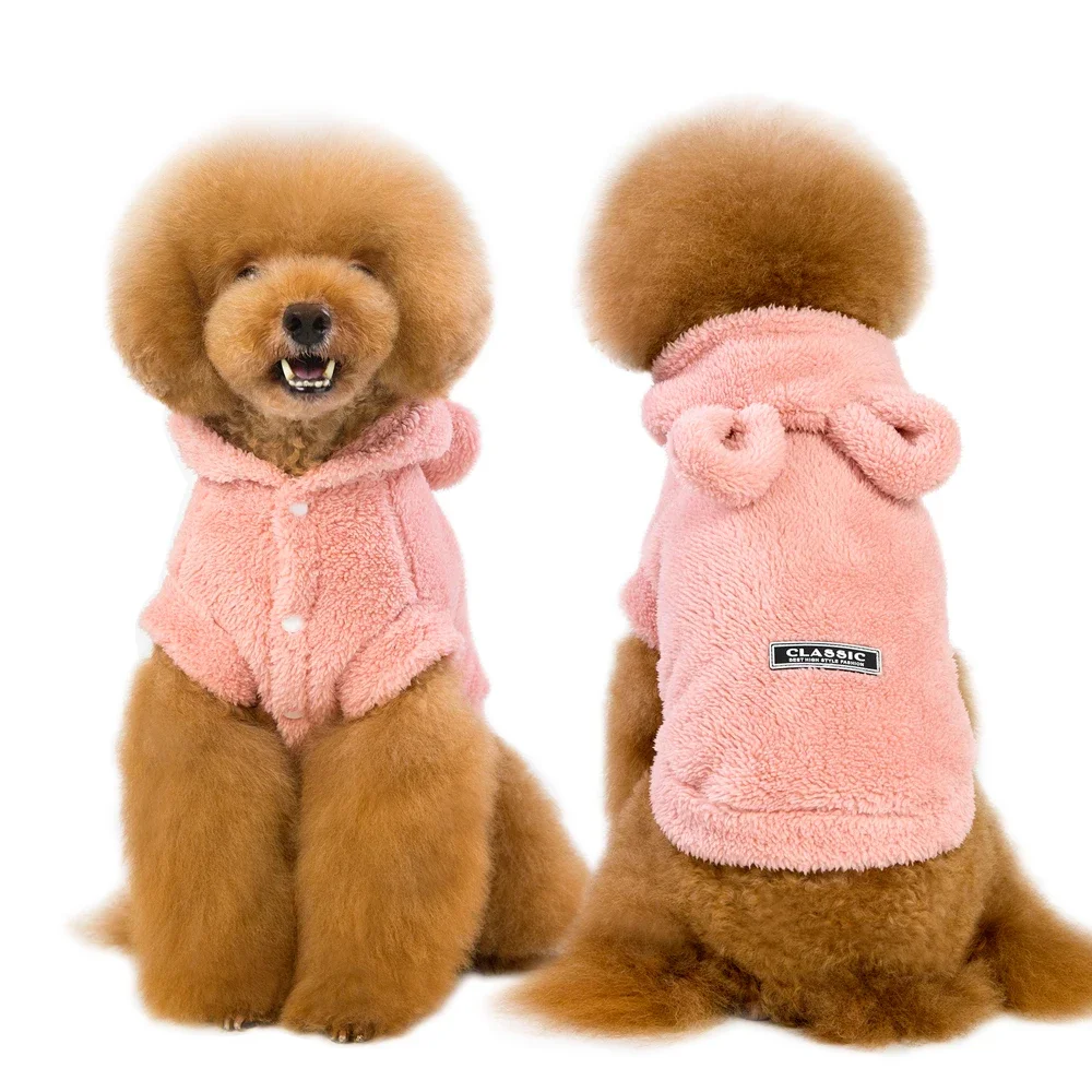 Warm Cat Clothes Winter Pet Puppy Kitten Coat Jackets for Small Medium Dogs Cat Chihuahua Yorkshire Clothing Costumes Pink S-2XL