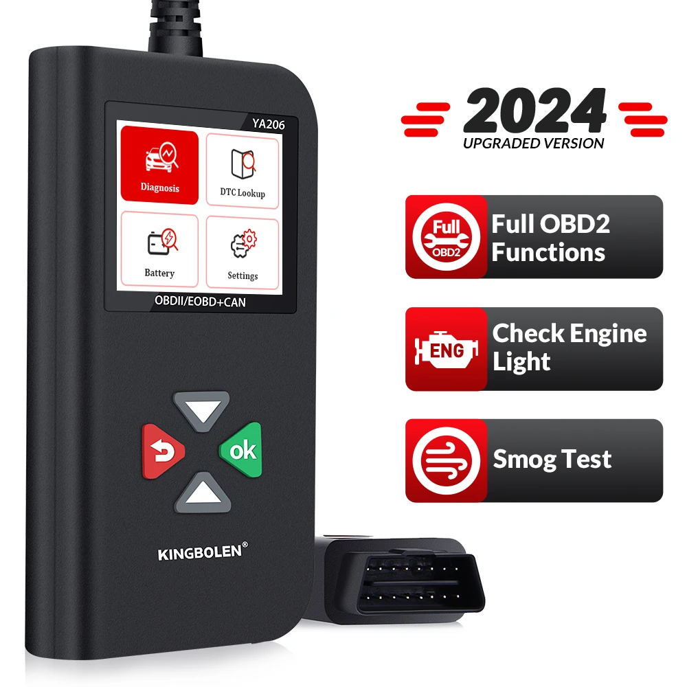 Escáner lector de fallas OBD2 para coche KINGBOLEN YA206