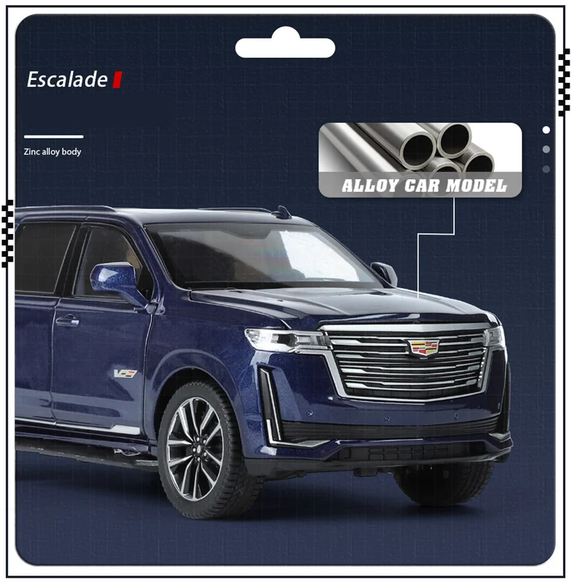 1/24 Cadillac Escalade SUV Luxus-Automodell aus Legierung, Druckguss-Metall Geländewagen-Modell mit Sound und Licht, Kinderspielzeug-Geschenk – Detail 5