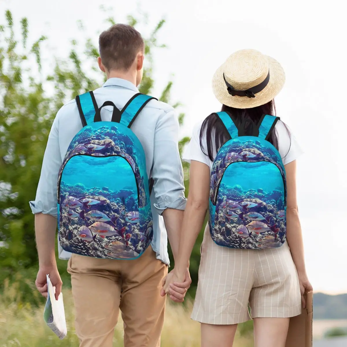

Coral Reef In Shallow Sea Backpack Student Boys Girls BookBag Children School Bag Computer Shoulder Bags for Men Women