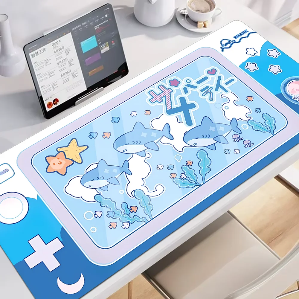 

Игровой коврик для мыши Blue Shark: абстрактный дизайн, нескользящая резиновая основа, точные швы, моющийся и долговечный коврик для игр и офиса