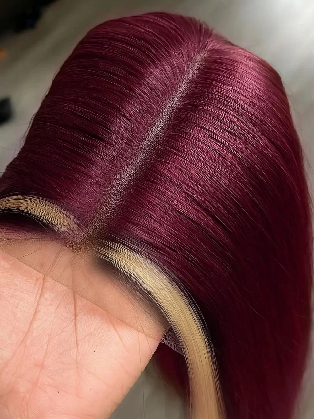 

613/99J Lace Front Wigs Human Hair Pre Plucked Burgundy 13x6 HD Lace Front Wigs Human Hair Straight Highlight Wine Red Wigs