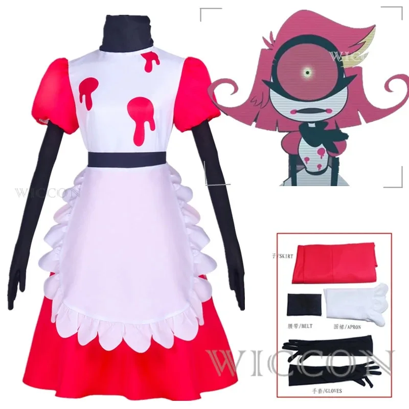 

Niffty Anime Hazbin Niff Cosplay Costume Suit Cute Devil Roleplay Clothes Uniform Hotel Cosplay Halloween Party Women Dress