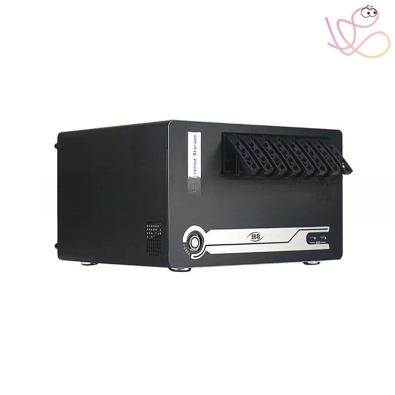 8 Disk Nas Chassis Flex Power USB Hot Plug Server Case Home Student Office Computer Mini itx Chassis Storage Server