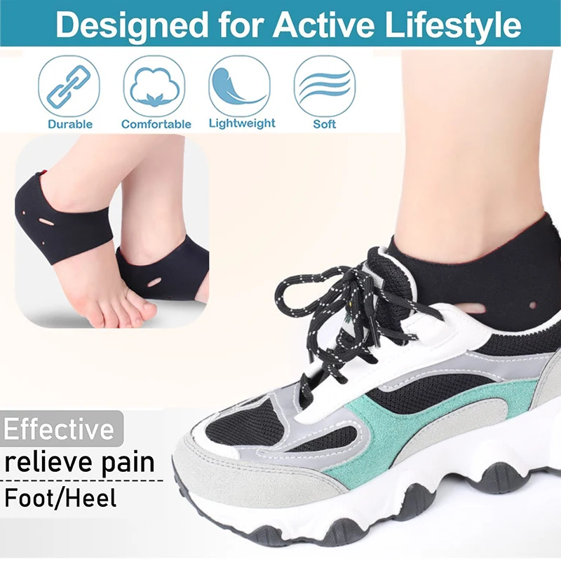 Pexmen 2Pcs/Pair Heel Cushions Cups for Achilles Bursitis Cracked Spur Foot Plantar Fasciitis Pain Relief Heel Protector Pads