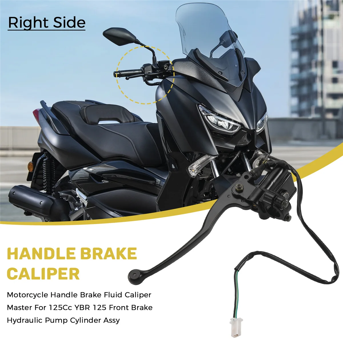 

Motorcycle Handle Brake Fluid Caliper Master for Yamaha 125Cc YBR 125 Front Brake Hydraulic Pump Cylinder Assy,RightJAS