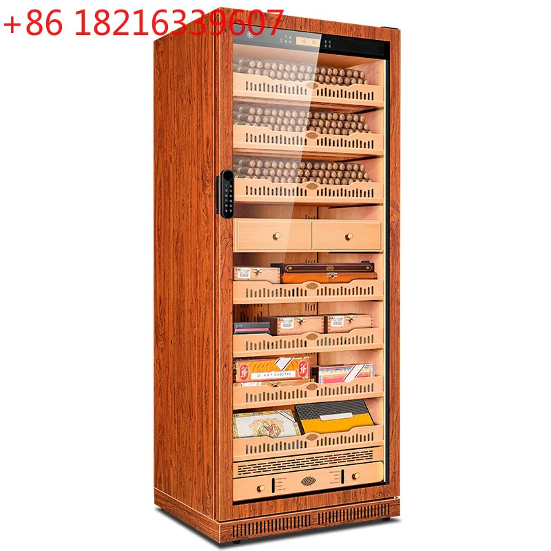 خزانة السيجار درجة حرارة ثابتة ورطوبة ثابتة من الفولاذ المقاوم للصدأ مع قفل بصمة ذكي WiFi خزانة سيجار الأمونيا 275C #1