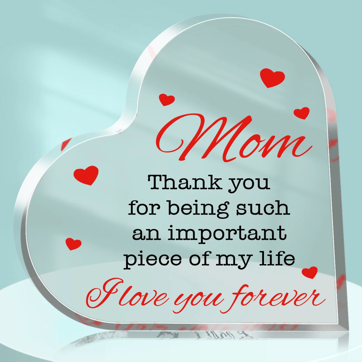 

1Pc Gifts For Mom, Acrylic Plaque Ornament, Transparent Love Heart Shape Plaque, For Home Room Living Room Office Decor