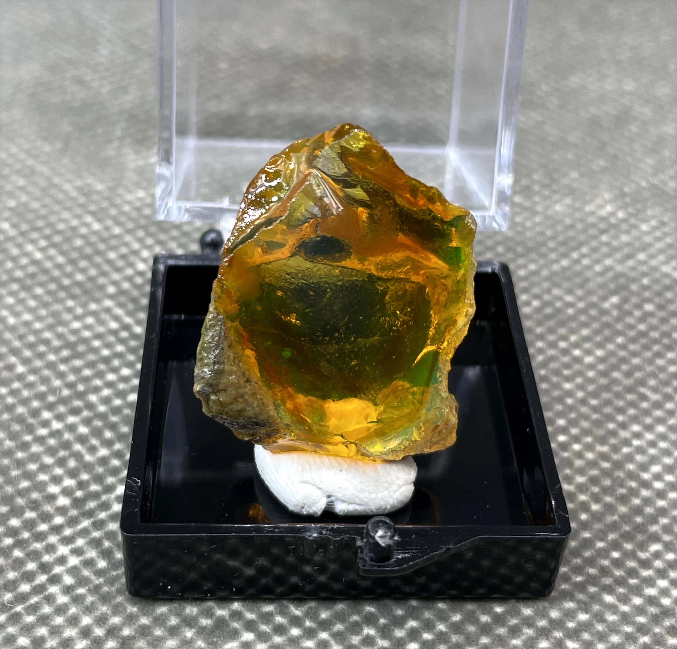 

Natural rare Ethiopia water Opal gem mineral specimen + box size 3.4 cm + healing quartz crystals and stones rock gemstone
