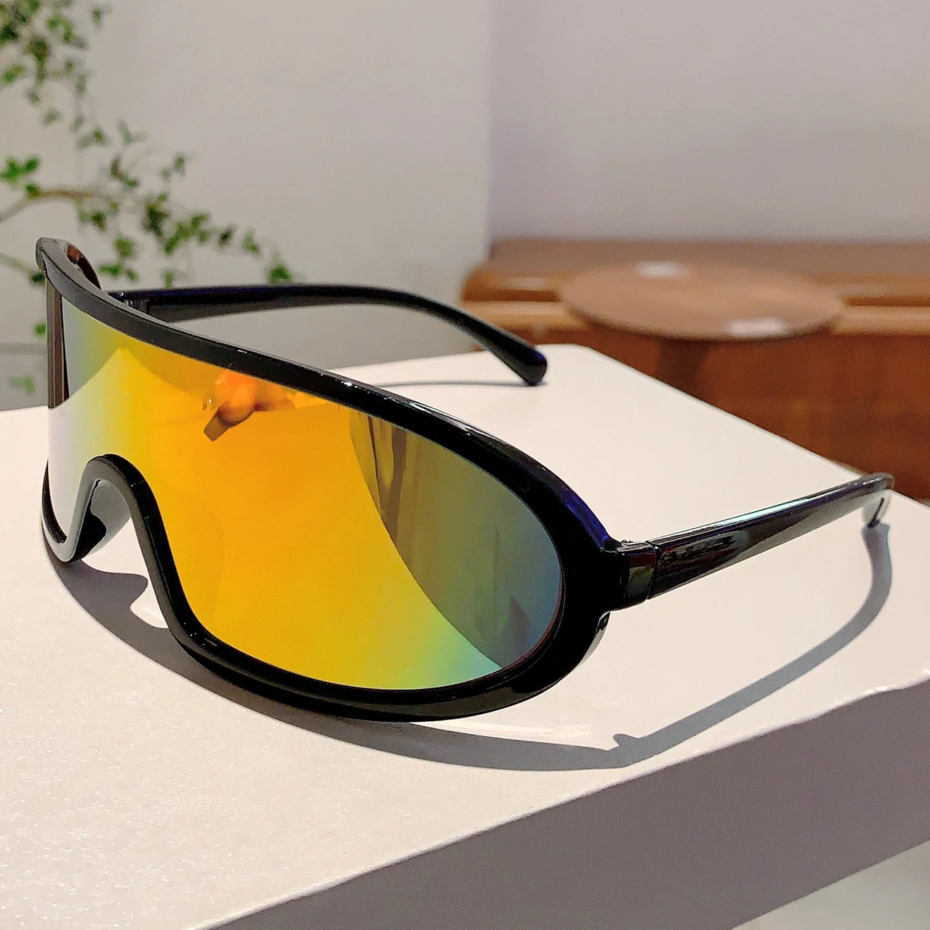 KAMMPT Übergroße Sportbrille 2025, neuer Spiegel, Outdoor, Radfahren, Schutzsonnenbrille, Damen, trendige, professionelle Anti-UV-Sonnenbrille