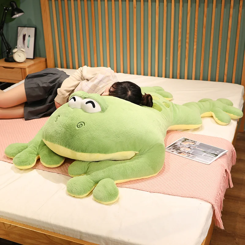 60-130cm Giant Big Frog Plush Toy Stuffed Plushies Grogs Throw Pillow Cushion Home Decor Kids Birthday Gift for Boy Big Eyes