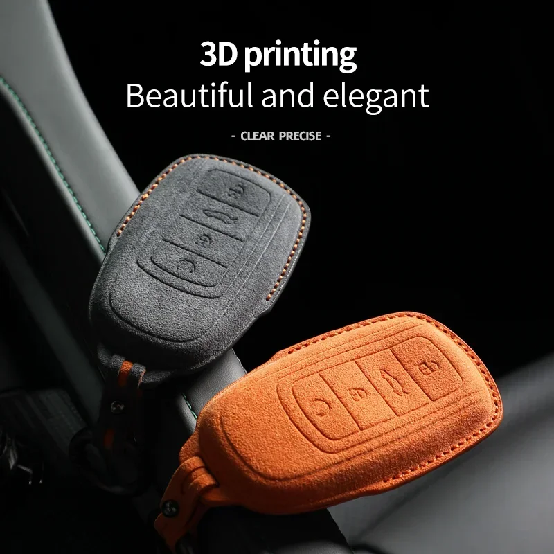 

For Chery Tiggo 8 9 Pro Tiggo 8plus Arrizo New 5 Plus 7pro Suede Remote Car Key Case Holder Shell Keychain for Tiggo 8 Pro