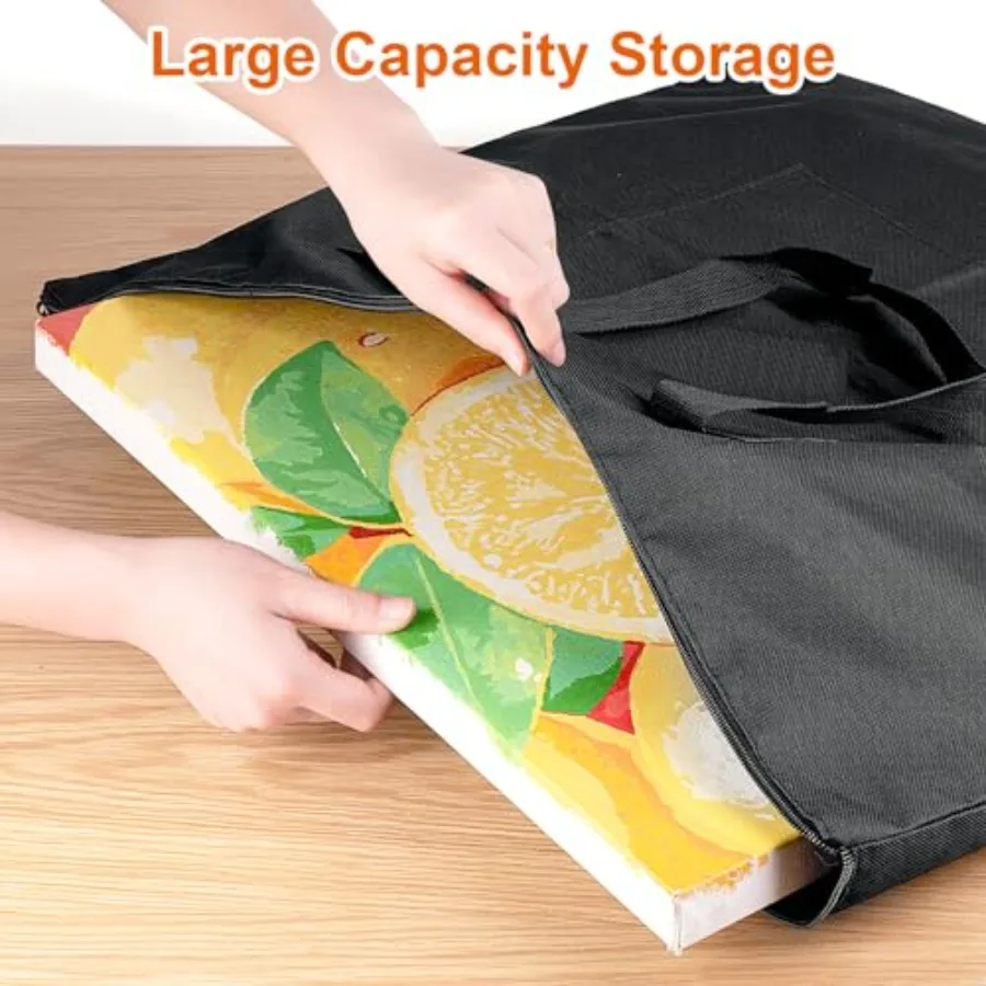 1 paquete de bolsa de portafolio de arte, estuche de portafolio de arte ligero de nailon, apto para obras de arte de 18x24 pulgadas, almacenamiento de transporte negro