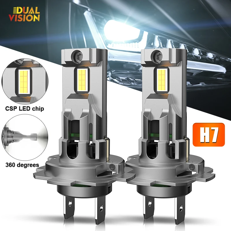 

Dualvision H7 светодиодные лампы для фар 30000LM Canbus супер яркие 8054 CSP чипы беспроводной 6000K белый мини турбодиод авто лампа