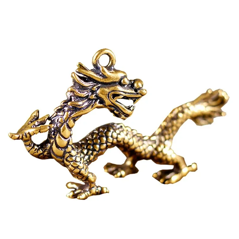 Statue Wealth Brass Ornament Prosperity Chinese Style Ornament Unicorn Dragon Lucky Animal Feng Shui Retro Dragon Ornament