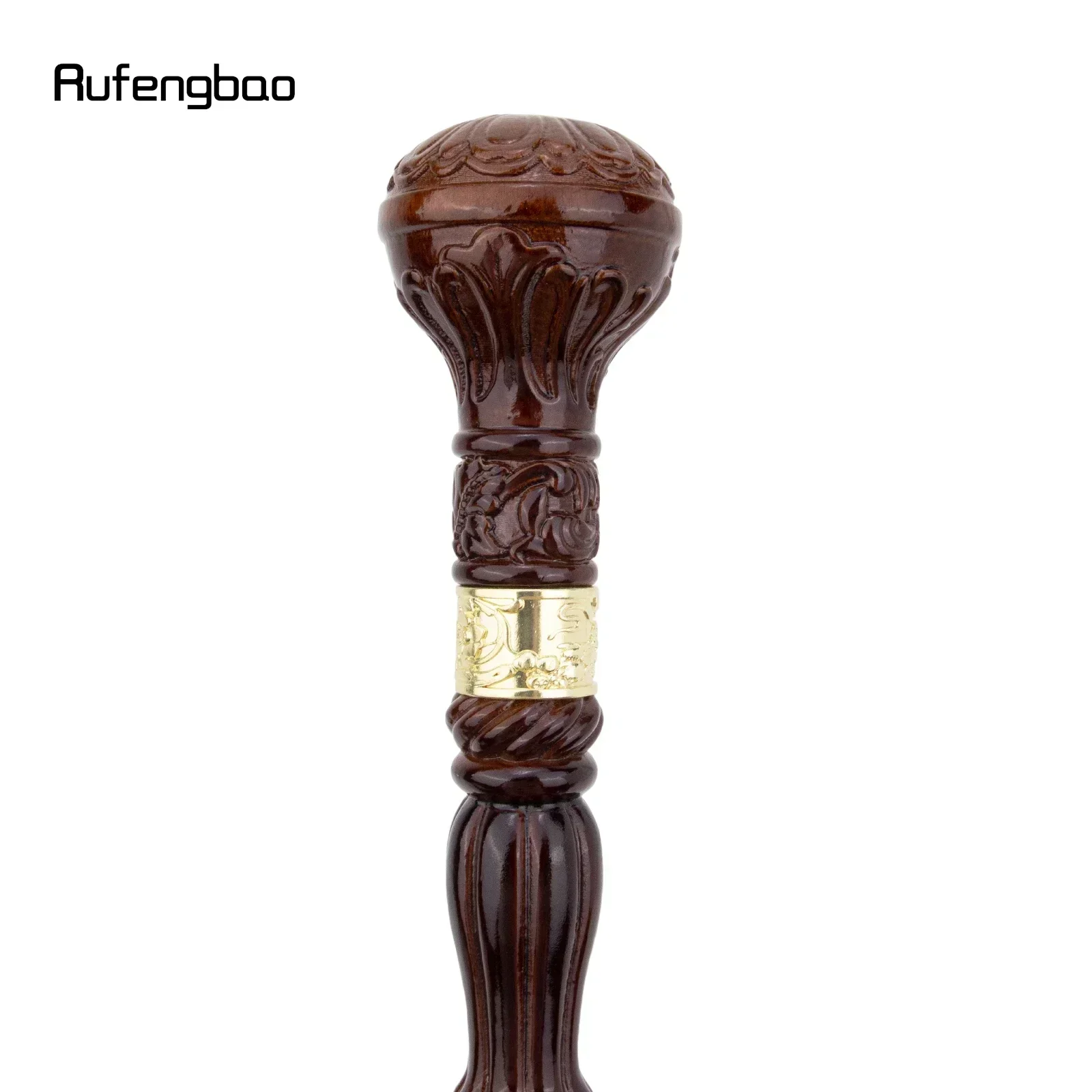 Brown Creative Round Wooden Fashion Walking Stick Decorative Cospaly Wood Walking Cane Halloween Mace Wand Crosier 95cm view 5