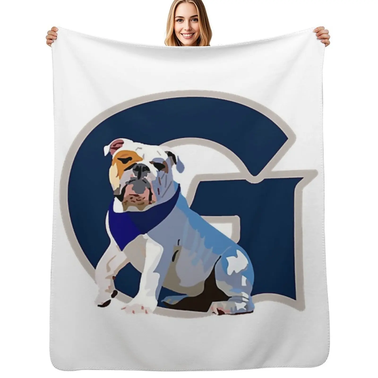 

Georgetown Bulldog Throw Blanket Warm Plush Fuzzy Blanket for Living Room