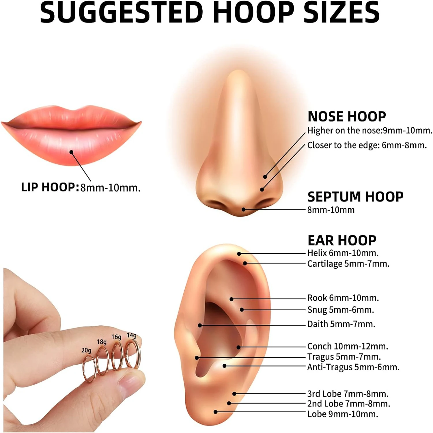 Hinged Nose Ring Hoop for Piercing Jewelry