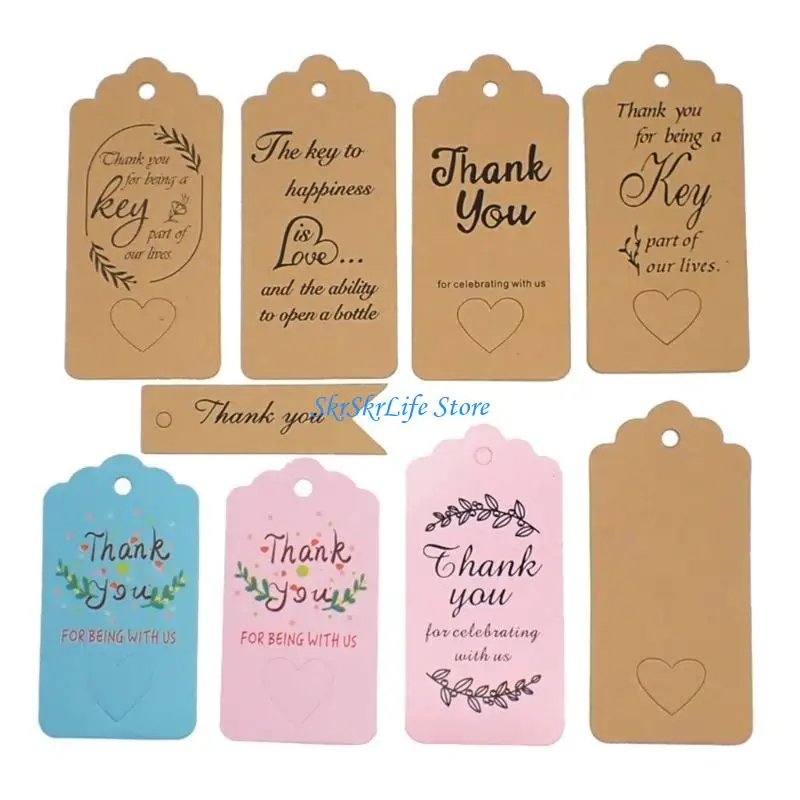 E65E 100 Pieces Gift Labels Writable Gift Labels Rectangle Hanging Labels Gift Labels for Price Label, Bookmarks