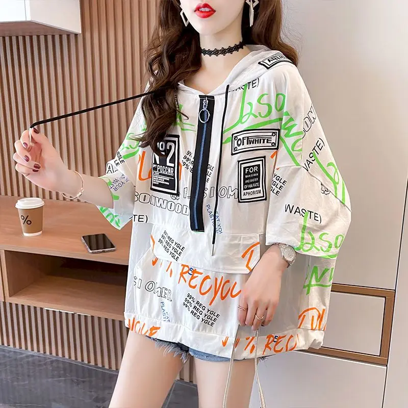 Cotton T Shirts Women Fashion Hooded Design Sense Short Sleeve T-shirt 2024 New Korean Style Loose Oversized Tshirts Casual Tops