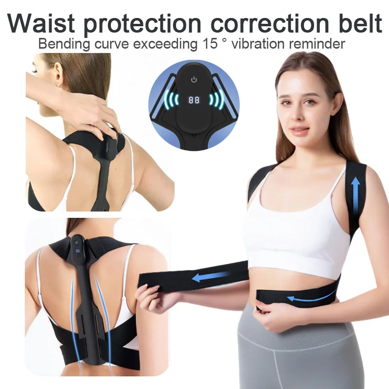 Black breathable sitting posture straight back spinal correction belt with adult anti hunchback and anti myopia waist belt