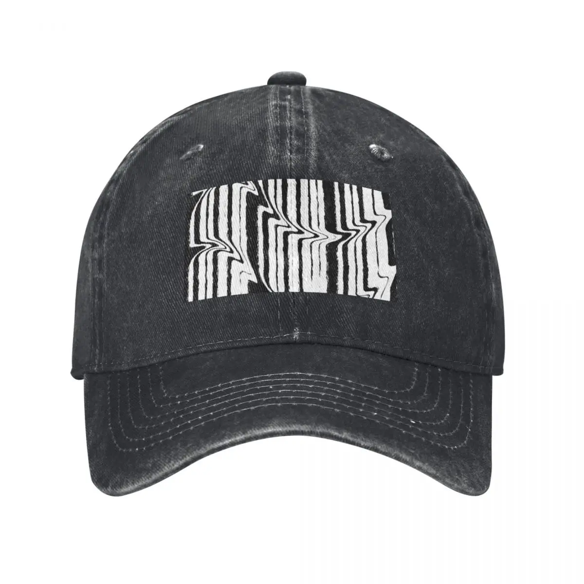 PARADIGM SHIFT - Black And White Abstract Baseball Caps Vintage Denim Washed Headwear Unisex Style Outdoor Running Hats