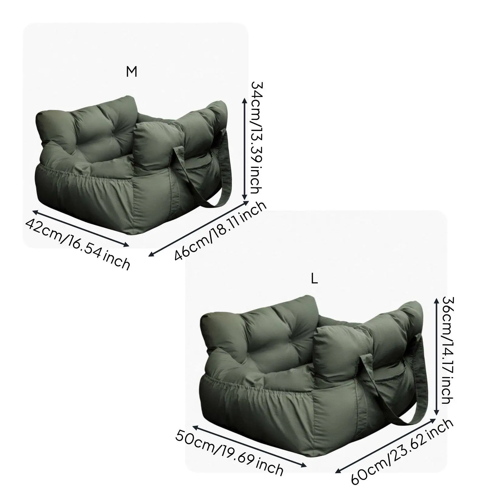 Portable Pet Travel Bed for Small Dogs with Reinforced Handles and Breathable Fabric for Car Home Outdoor Convenient Carrier