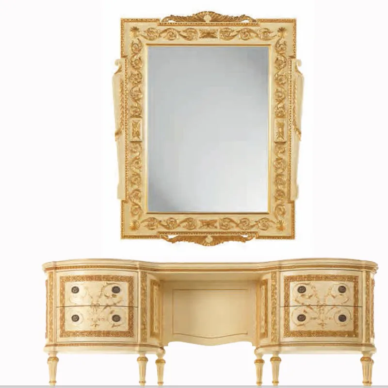 

European style dressing table, French style solid wood makeup cabinet, bedroom, large unit, luxurious princess