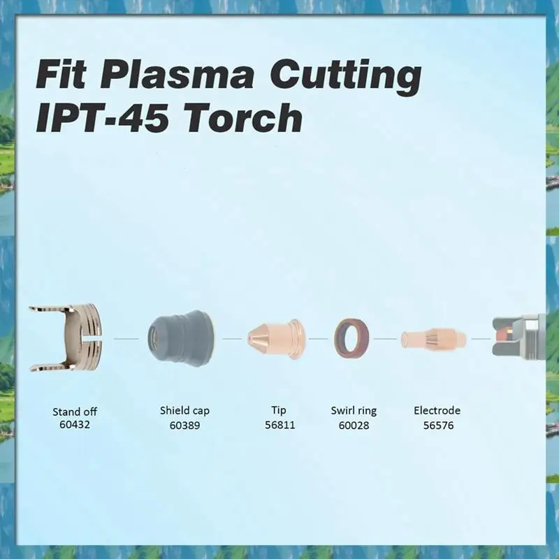 

Fast Delivery- Plasma Cutting Consumables 56576 Tip 56811 Electrode 56255 Suitable For Harbor Freight Titanium 45A Plasma Cutter