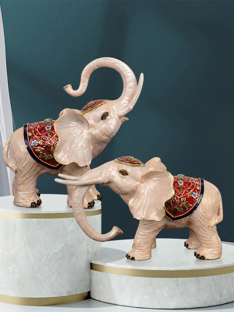 Enamel Colored Zhaocai Zhenzhai Elephant Decoration Living Room Xuan Guan Crafts Feng Shui Home Decoration