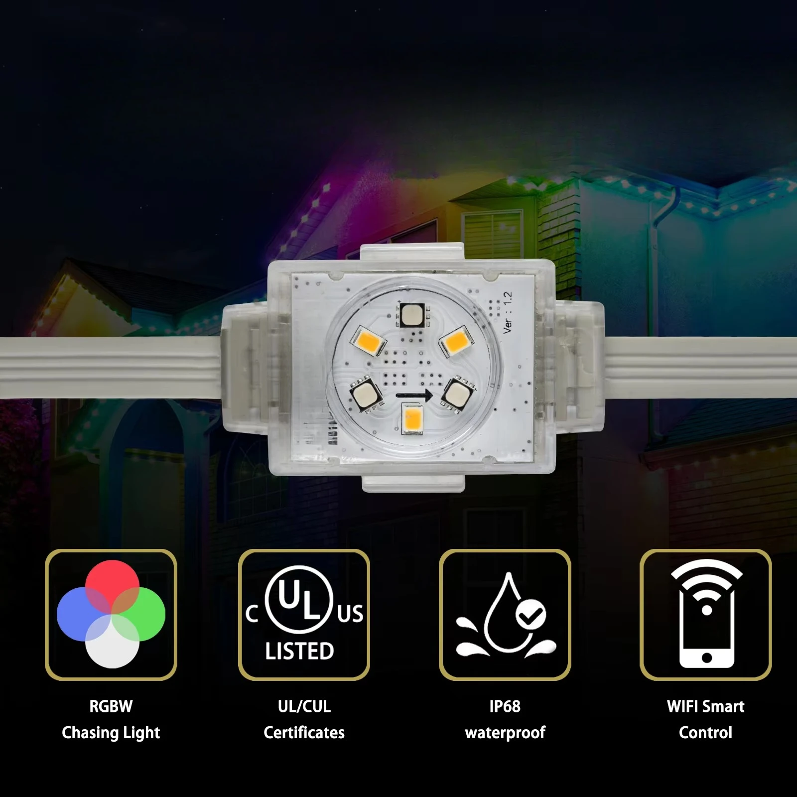 Application Smart Control IP68 Christmas LED Pixel Permanent