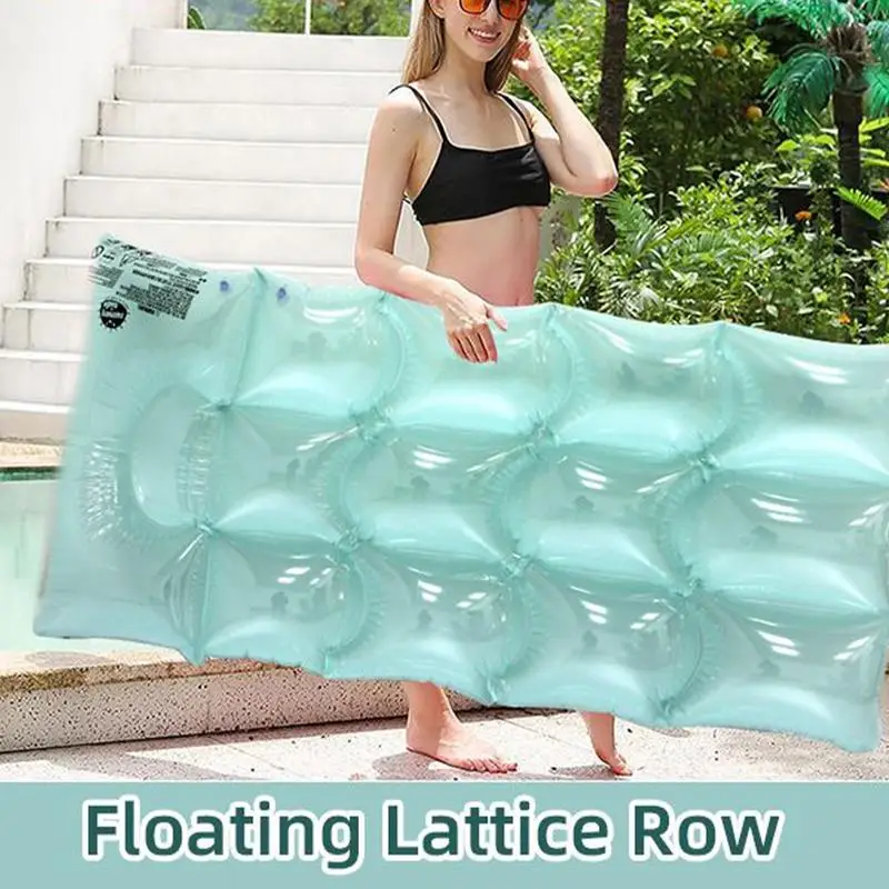 Flotadores de piscina para adultos, hamaca de agua flotante inflable, flotadores de piscina portátiles plegables para viajes de fiesta junto a la piscina en el río y el lago