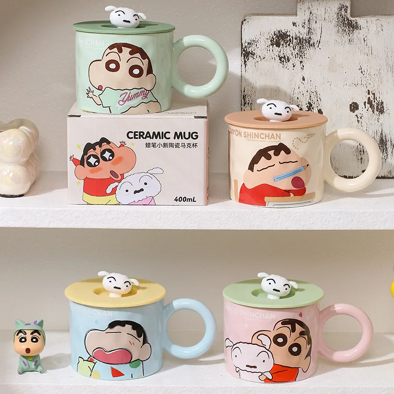 Crayon Shin-chan Spinning Elephant Tableware Mug Kawaii Plate Bowl Ceramics Coffee Cup Water Cup Creativity Girl Birthday Gifts