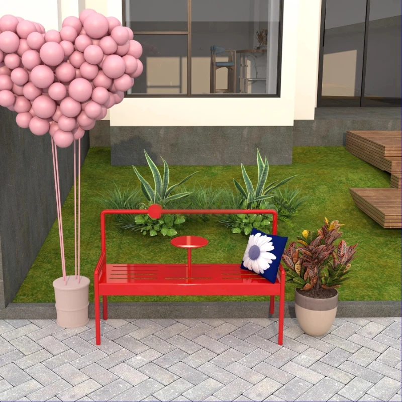 Korean Outdoor Leisure Park Bench Coffee Shop Milk Tea Rest Bench Bench Chair Coffee Shop